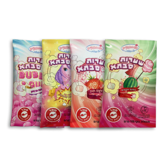 Сладкая вата со вкусом клубники, арбуза или бабл гама, 15 г (8 х 24 шт)