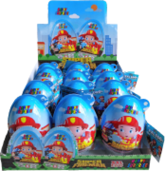 Яйцо XXL для мальчиков с жевательным мармеладом и большой игрушкой (6 х 12 шт)